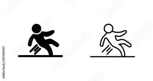 Danger of Slipping Vector Icon