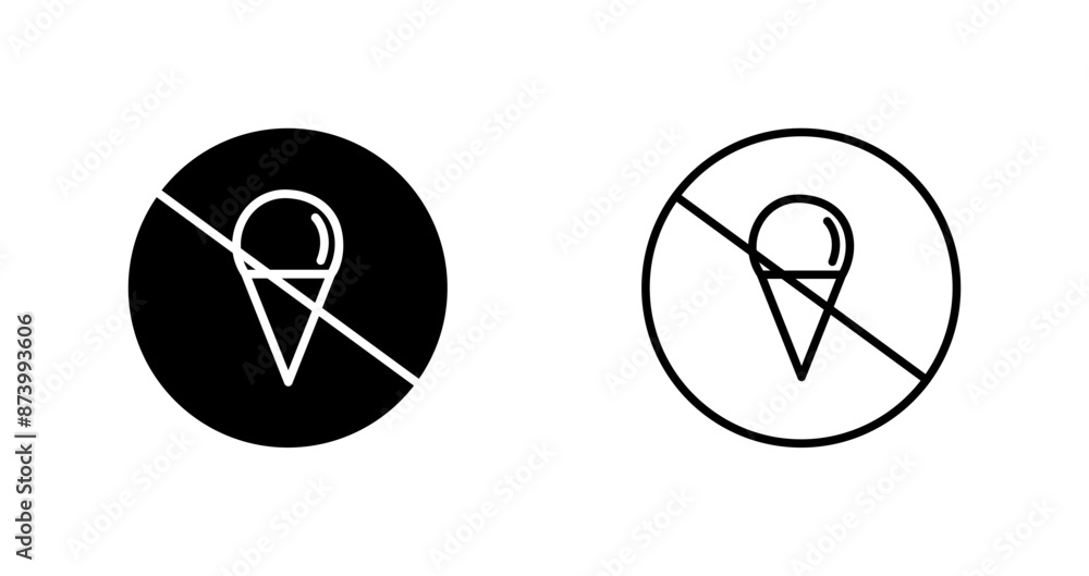 No Icecream Vector Icon No Icecream Vector Icon