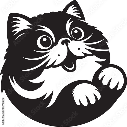 Wallpaper Mural Cat Silhouette Vector Illustration. International Cat Day Silhouette Vector. Torontodigital.ca