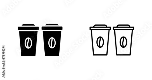 Two Coffees Vector Icon