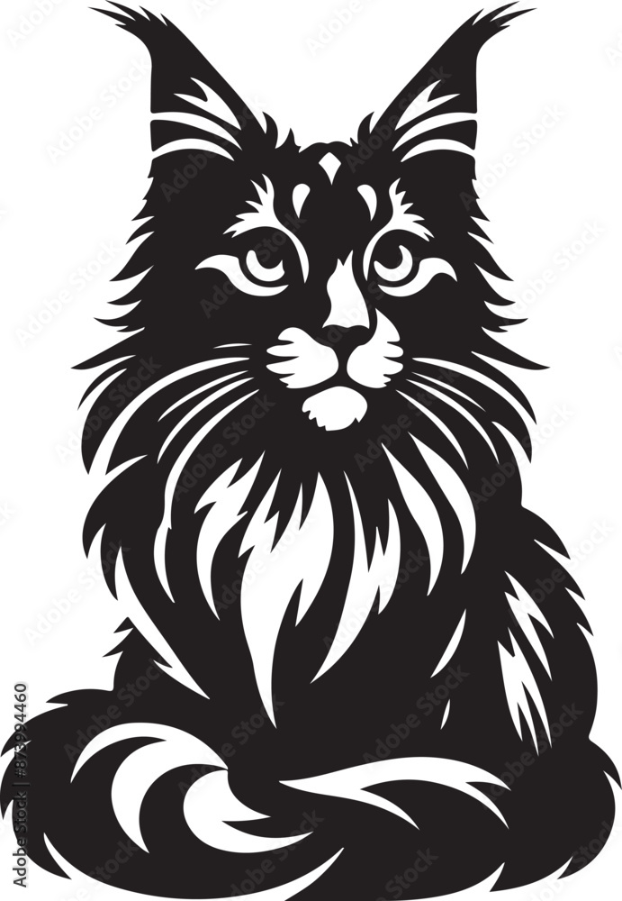 Cat Silhouette Vector Illustration. International Cat Day Silhouette Vector. Cat Silhouette Vector Illustration. International Cat Day Silhouette Vector.