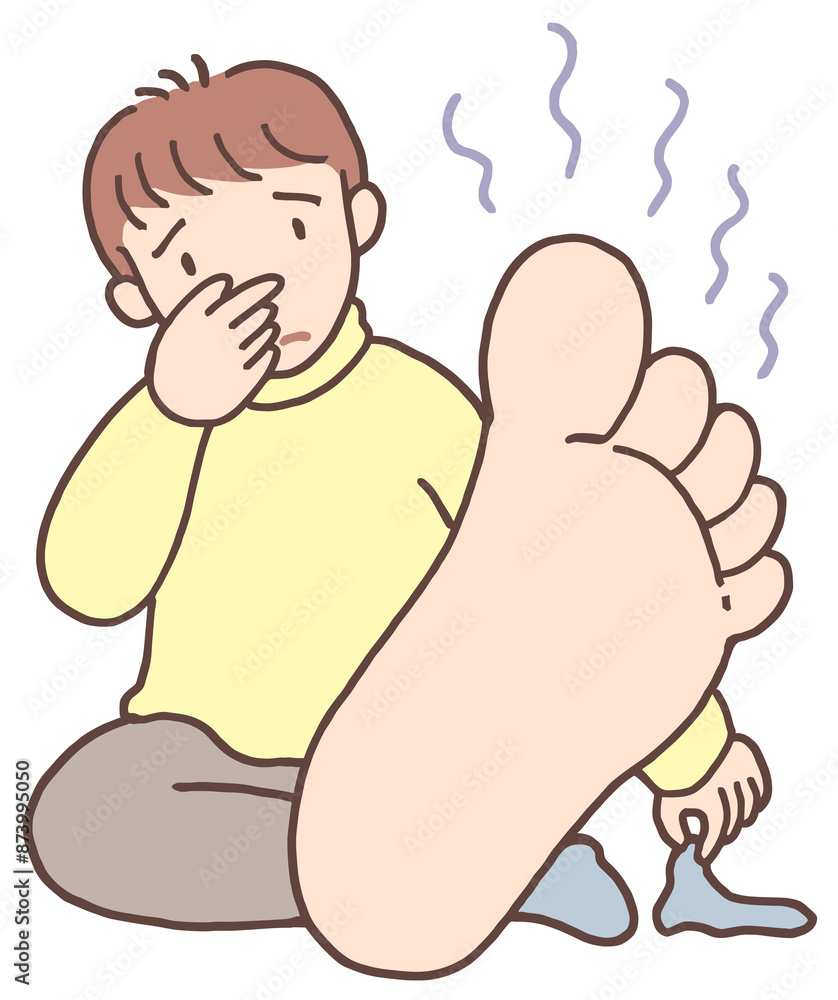 病気・疾患のイラスト - 足の臭い・脂足・足蒸れ・臭気・多汗症 病気・疾患のイラスト - 足の臭い・脂足・足蒸れ・臭気・多汗症