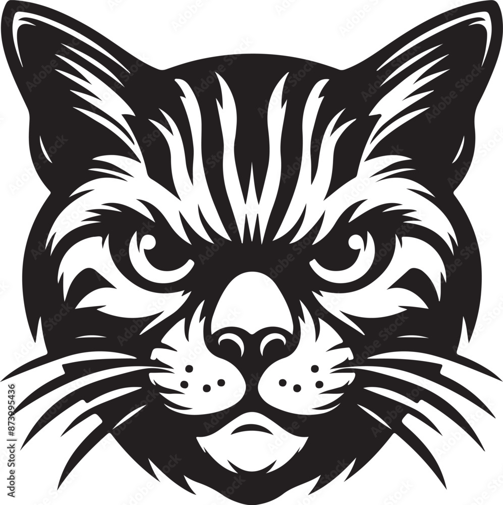 Obraz premium Cat Silhouette Vector Illustration. International Cat Day Silhouette Vector.