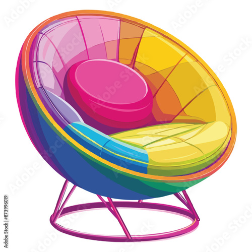 a colorful round chair vector