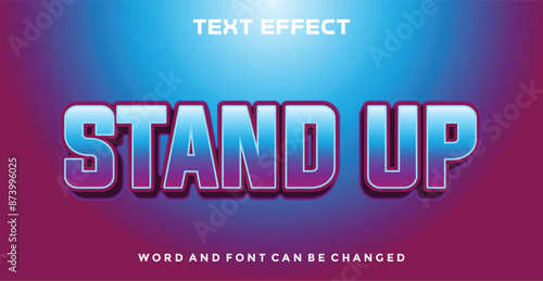 Stand up editable text effect