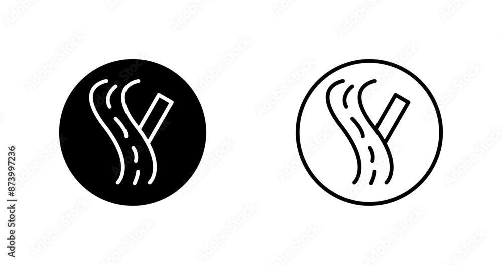 Linked Road Sign Vector Icon Linked Road Sign Vector Icon