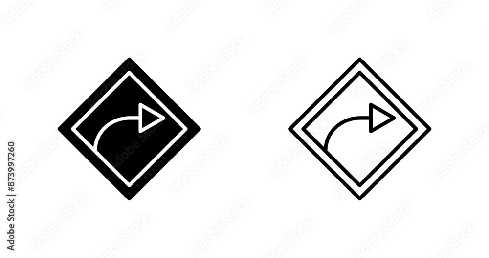 Right Turn Vector Icon