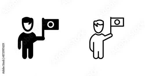 Raising Flag Vector Icon