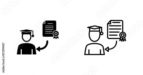 Receiving Diploma Vector Icon