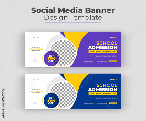 School admission Facebook timeline cover and web template