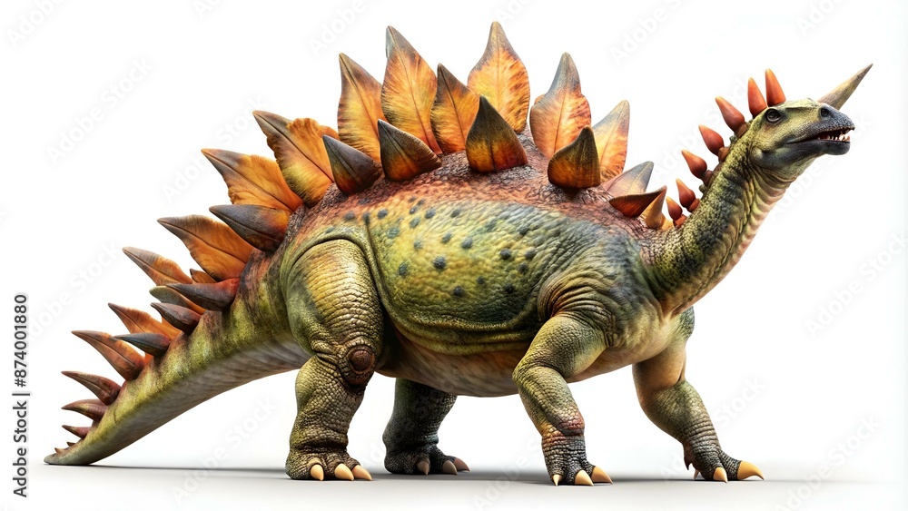 Dinosaur Stegosaurus isolated on white background, prehistoric creature Dinosaur Stegosaurus isolated on white background, prehistoric creature