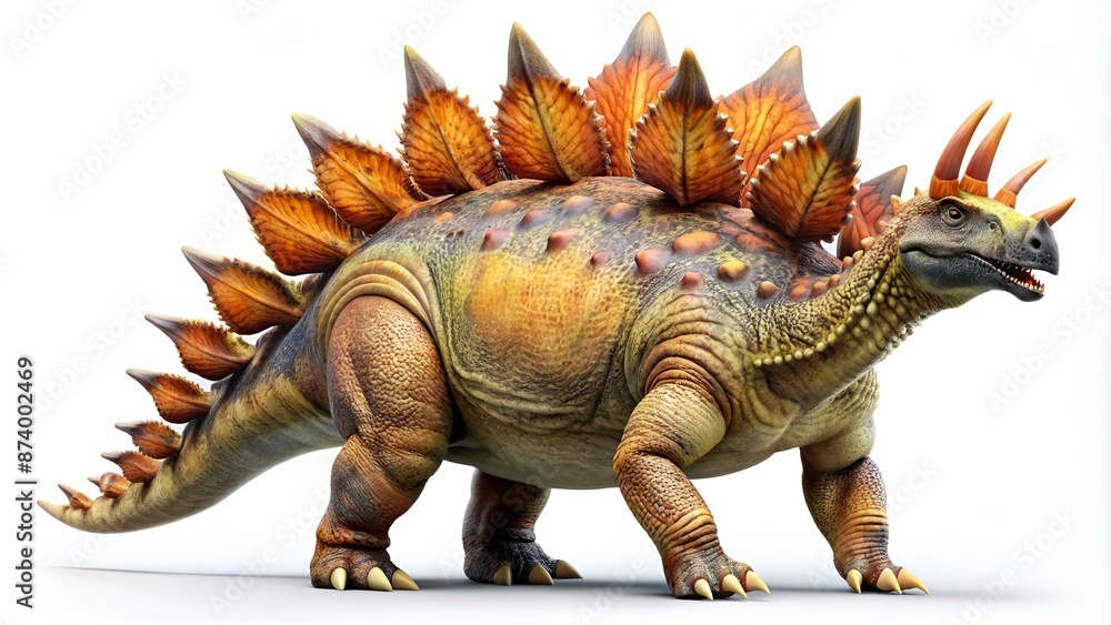 Dinosaur Stegosaurus isolated on white background, prehistoric creature Dinosaur Stegosaurus isolated on white background, prehistoric creature
