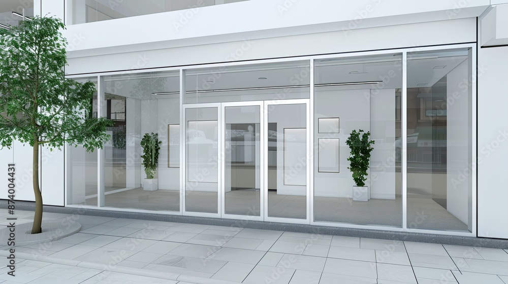 Fototapeta premium A Glimpse of Potential: An Empty Storefront Awaits