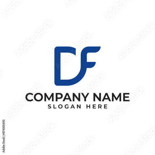 DF initial lettermark in modern sophisticated and minimalist style