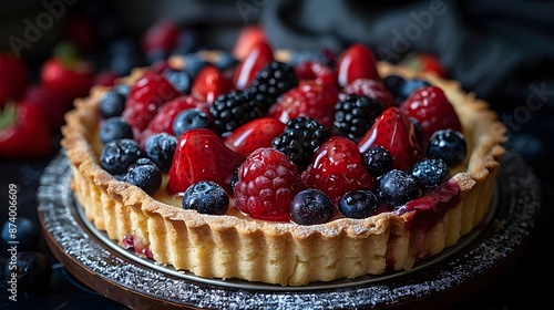 Close-up of a Delicious Berry Tart