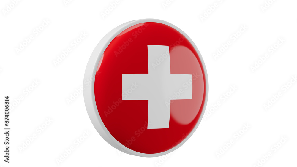Switzerland Circle flag icon . Transparent backgound. 3d rendered with alpha channel. Round shape. Switzerland Circle flag icon . Transparent backgound. 3d rendered with alpha channel. Round shape.