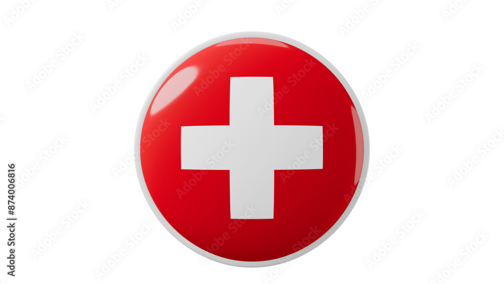 Switzerland Circle flag icon . Transparent backgound. 3d rendered with alpha channel. Round shape. Switzerland Circle flag icon . Transparent backgound. 3d rendered with alpha channel. Round shape.