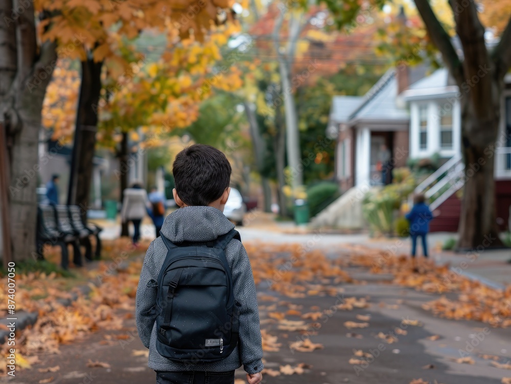 A Lone Figure Walking Through Autumn Leaves A Lone Figure Walking Through Autumn Leaves