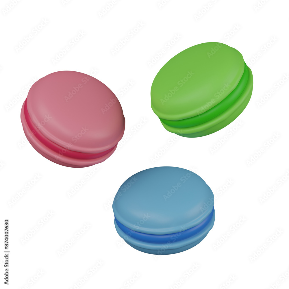 3d render macaron illustration 3d render macaron illustration