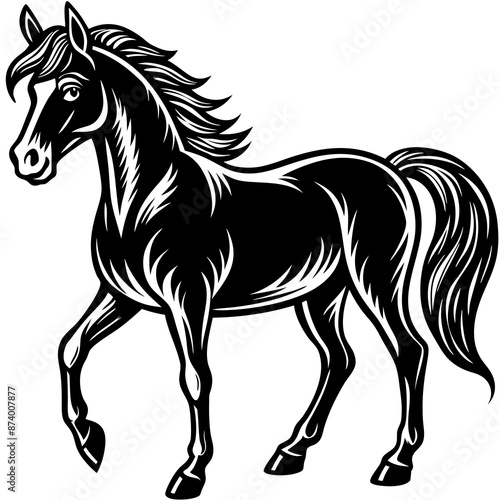 Horse illustration silhouette vector © Aynal