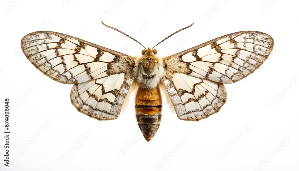 Fototapeta premium butterfly isolated on white, moth in white background, moth picture, moth image