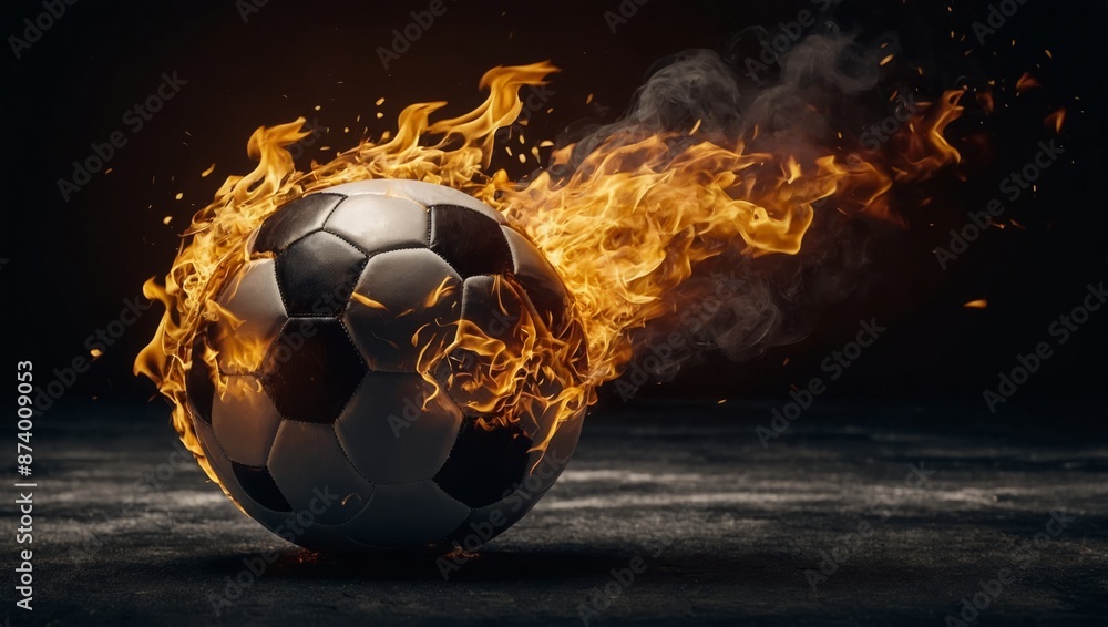 Fototapeta premium burning soccer ball