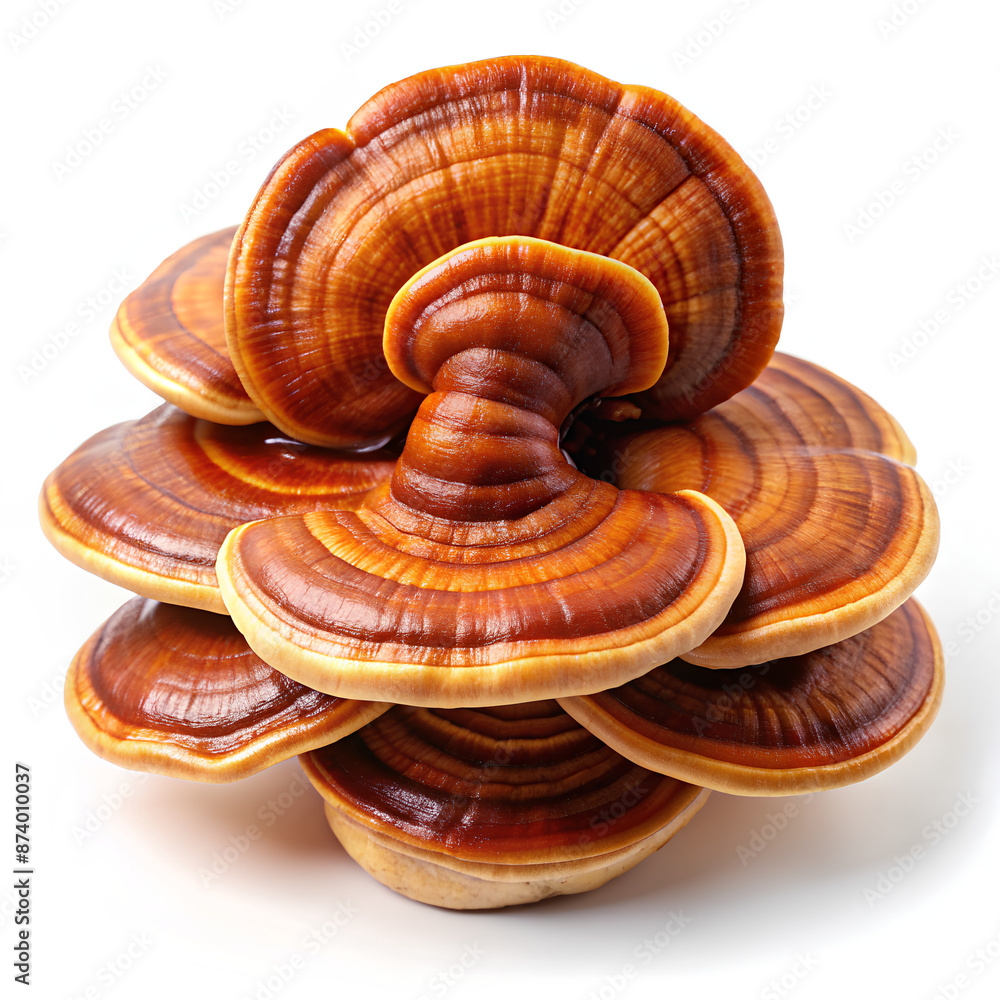 Ganoderma lucidum on isolate white background Ganoderma lucidum on isolate white background