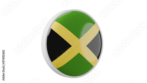Free Download Jamaica, jamaican Circle flag icon . Transparent backgound. 3d rendered with alpha channel. Round shape. - GFXLoad
