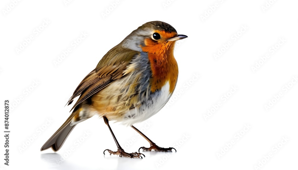 robin on a white background, bird isolated on white background robin on a white background, bird isolated on white background
