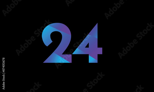 24 Number Logo Modern Purple fresh clean