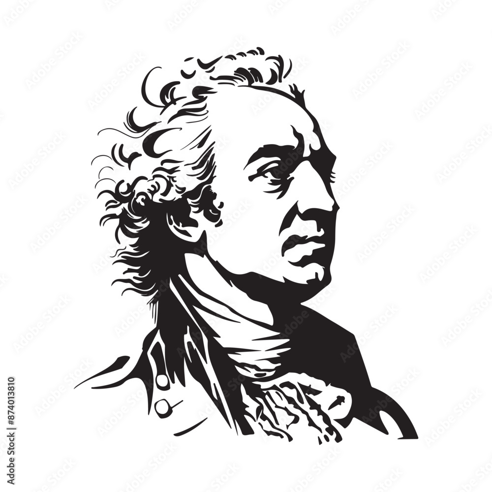 Marquis De Lafayette Images Vector. portrait of a Marquis De Lafayette isolated on white background Marquis De Lafayette Images Vector. portrait of a Marquis De Lafayette isolated on white background