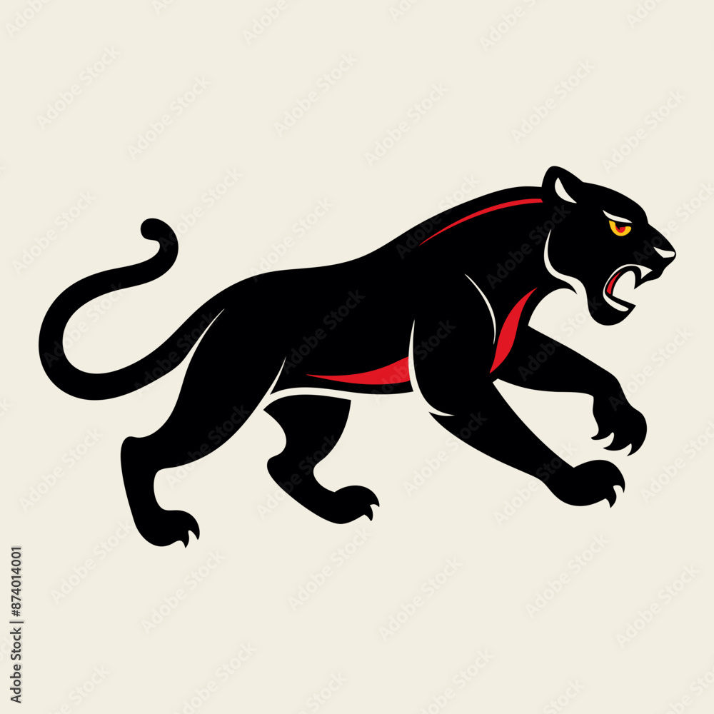 Obraz premium running panther vector silhouette