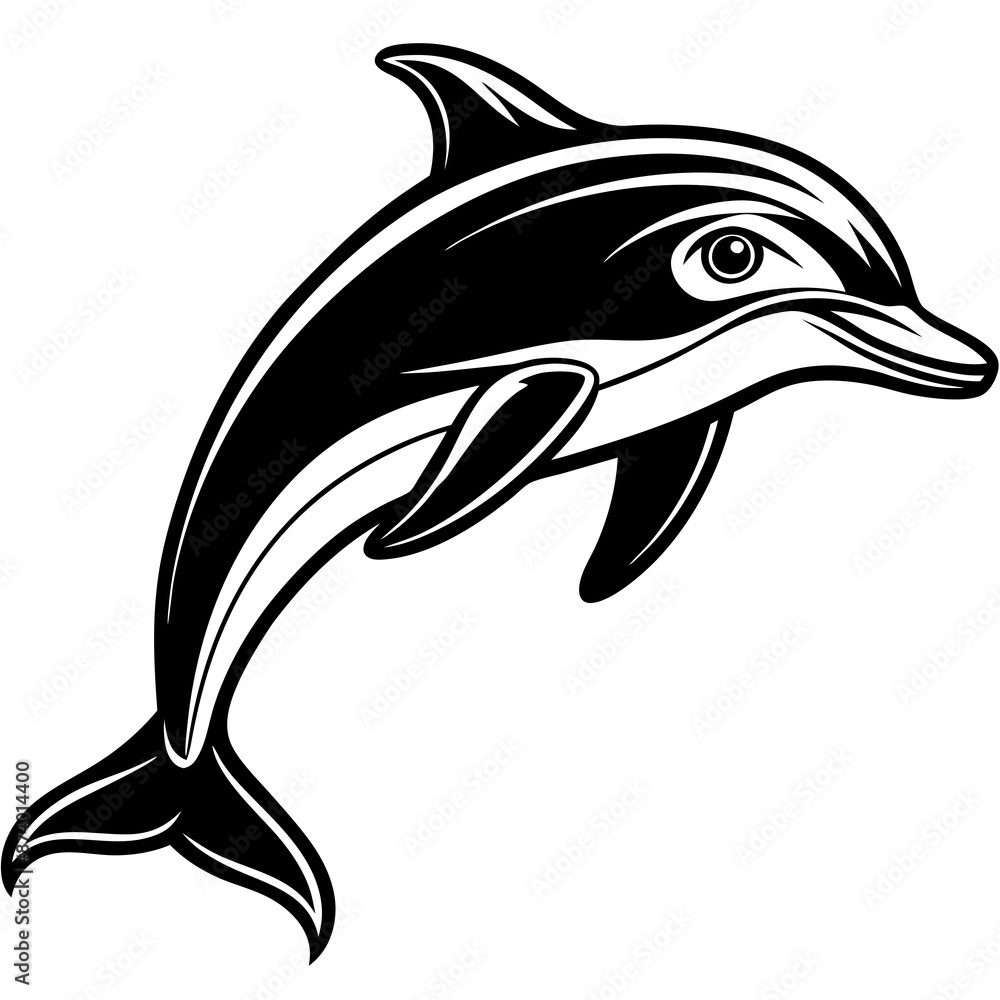 Naklejka premium Dolphin vector silhouette
