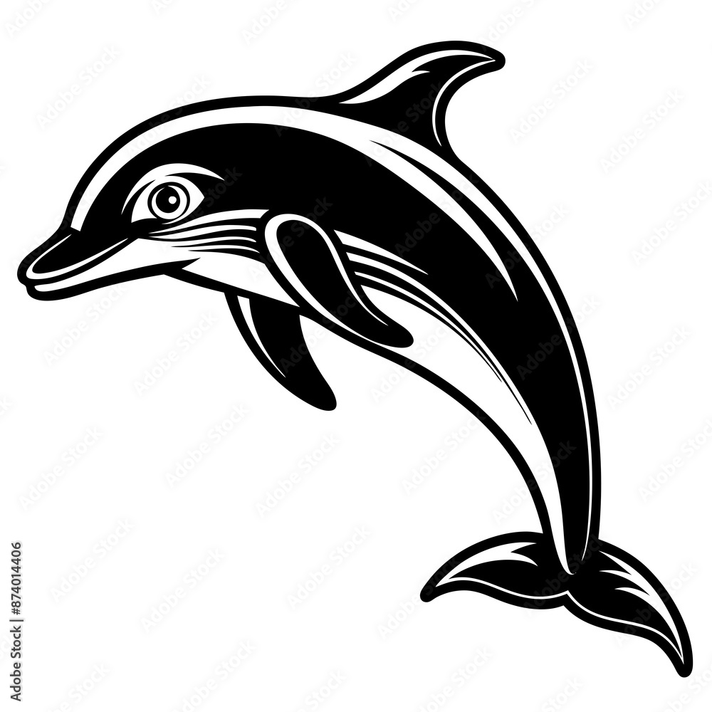 Naklejka premium Dolphin vector silhouette 