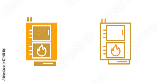 Solid Fuel Boiler Vector Icon