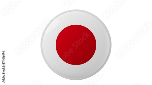 Free Download Japan, japanese Circle flag icon . Transparent backgound. 3d rendered with alpha channel. Round shape. - GFXLoad