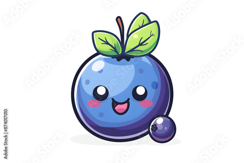 Wallpaper Mural Flat logo illustration of a cute blueberry isolated on plain, simple background. Generative AI Torontodigital.ca