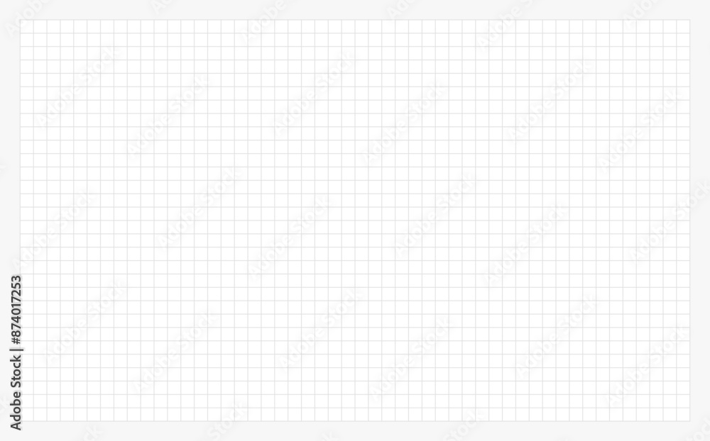 Square grid background with empty space. Design of square graph paper, school math sheet, grid paper sheet, notebook pattern, architectural graph paper. Vector illustration