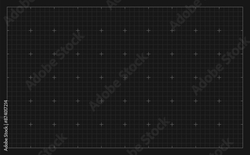 Square grid background with empty space on dark gray backdrop. Design of square graph paper, school math sheet, grid paper sheet, notebook pattern, architectural graph paper