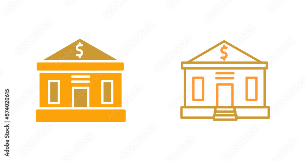 Bank Building Vector Icon