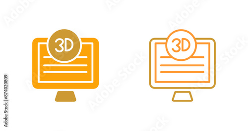 3D Quality Screen Vector Icon