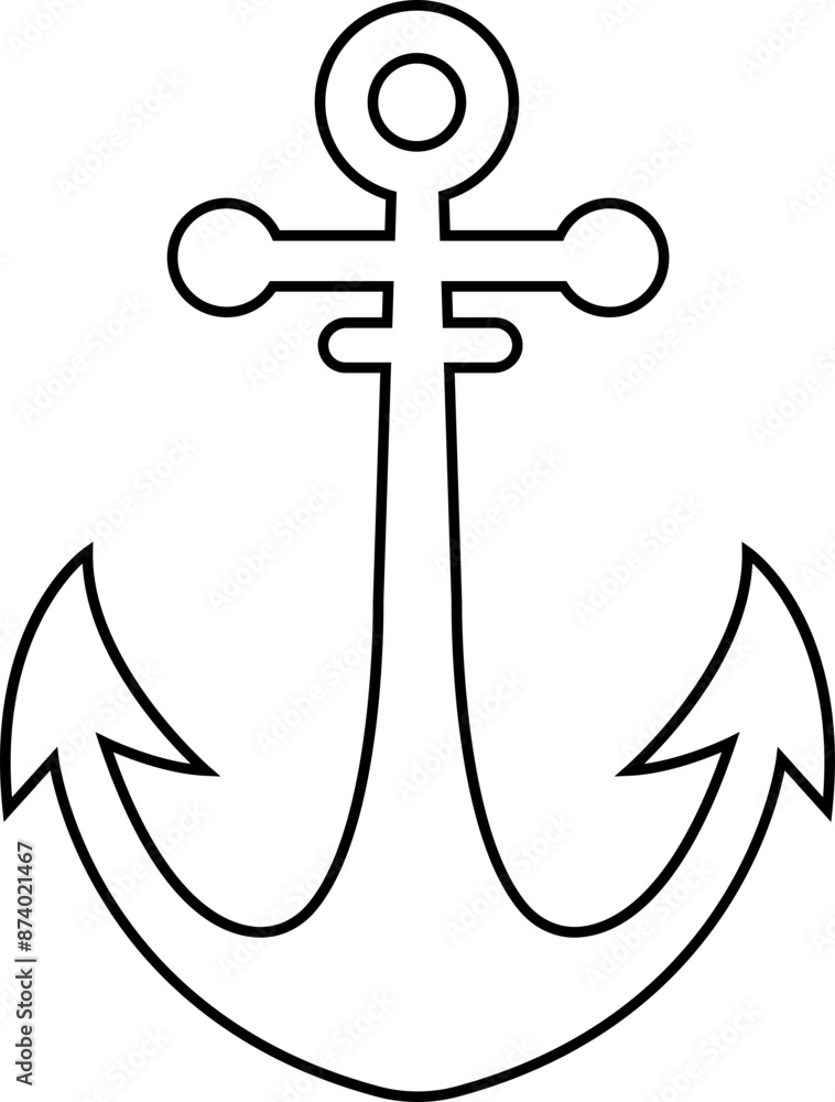 Anchor icon in line style. Ship Anchor vector. Nautical maritime sea ocean boat illustration symbol. Marine retro emblem logo with anchor and rope, logo inspiration isolated on transparent background. Anchor icon in line style. Ship Anchor vector. Nautical maritime sea ocean boat illustration symbol. Marine retro emblem logo with anchor and rope, logo inspiration isolated on transparent background.