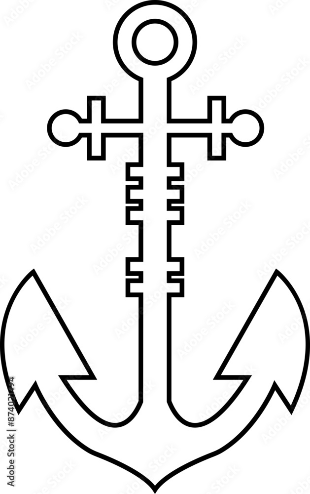 Anchor icon in line style. Ship Anchor vector. Nautical maritime sea ocean boat illustration symbol. Marine retro emblem logo with anchor and rope, logo inspiration isolated on transparent background. Anchor icon in line style. Ship Anchor vector. Nautical maritime sea ocean boat illustration symbol. Marine retro emblem logo with anchor and rope, logo inspiration isolated on transparent background.