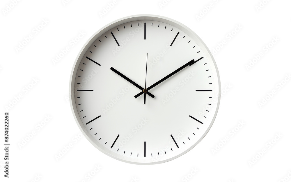 Minimalist Round wall clock isolated on transparent background Minimalist Round wall clock isolated on transparent background