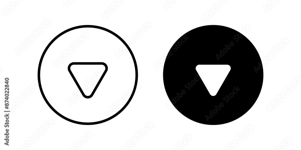 Down icon set. Down button Symbol. for mobile concept and web design. vector illustration on white background Down icon set. Down button Symbol. for mobile concept and web design. vector illustration on white background