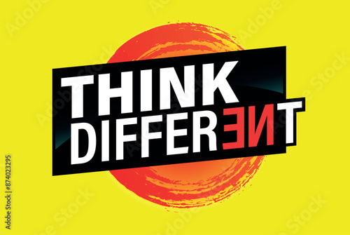 think different poster banner graphic design icon logo sign symbol social media website coupon

