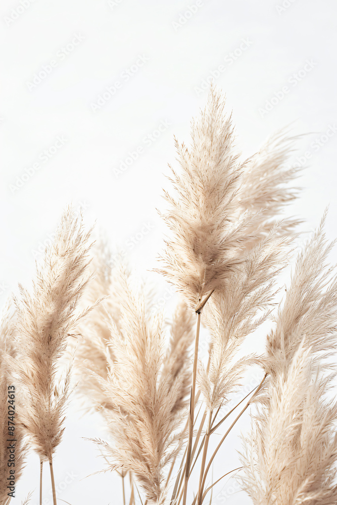 Photo of Pampas grass on white background, aesthetic, minimalist style, soft light and shadow, close-up view
Photo of Pampas grass on white background, aesthetic, minimalist style, soft light and shadow, close-up view