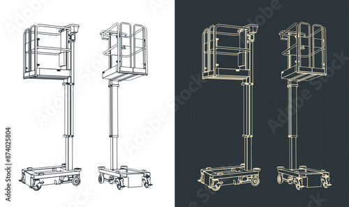 Push around mast lift technical drawings