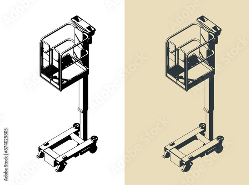 Push around mast lift