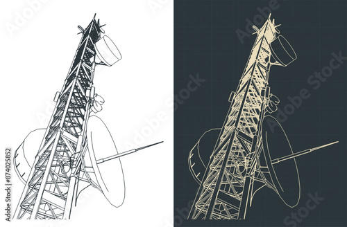 Telecommunications tower technical drawings